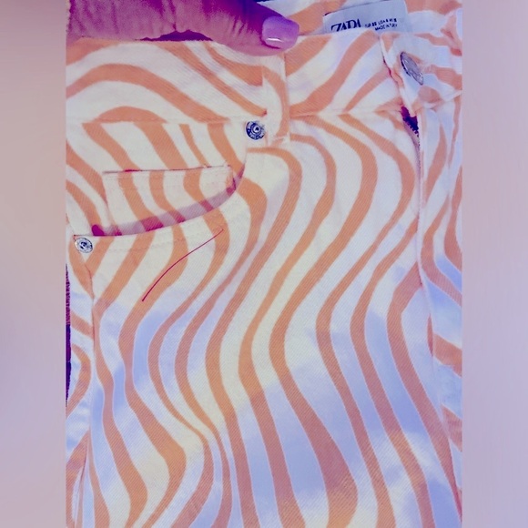 Zara High Rise Wide leg Printed pants in size 4 NWOT - Picture 9 of 9